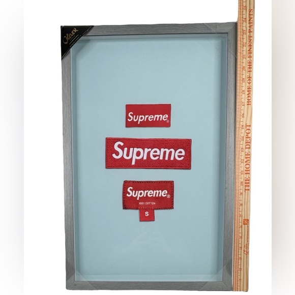 Supreme X Oliver Gal Box Logo Glass Shadow Box Print Framed Art - Picture 5 of 7